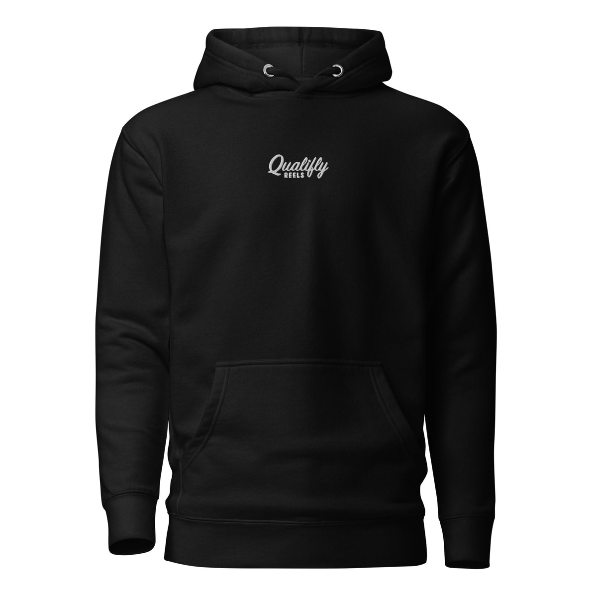 Classic Black Qaulifly Logo Hoodie – Qualifly Reels